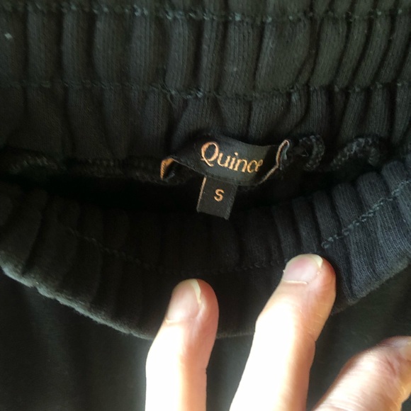 Quince Black 💯 Organic Cotton Sweatpants Sz Sm - Picture 4 of 7